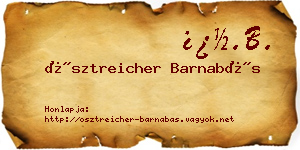 Ösztreicher Barnabás névjegykártya